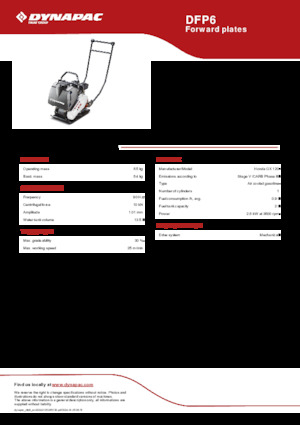 Planchas vibratorias de una dirección Dynapac DFP6