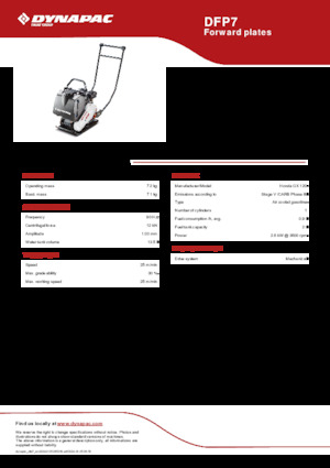 Planchas vibratorias de una dirección Dynapac DFP7