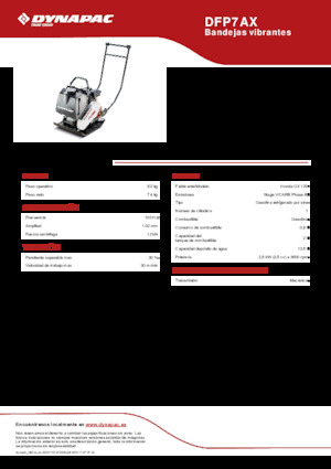Planchas vibratorias de una dirección Dynapac DFP7AX