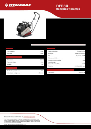 Planchas vibratorias de una dirección Dynapac DFP8X