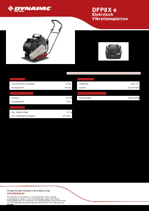 Planchas vibratorias de una dirección Dynapac DFP8X e
