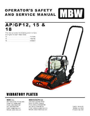 Planchas vibratorias de una dirección M-B-W GP 18
