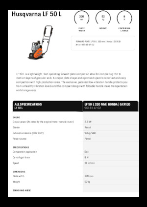Planchas vibratorias de una dirección Husqvarna LF 50 L