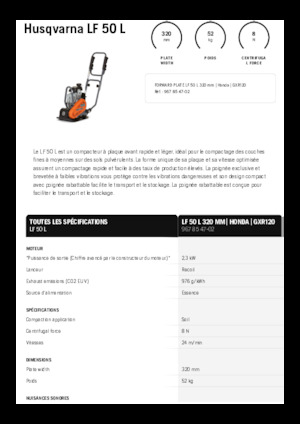 Planchas vibratorias de una dirección Husqvarna LF 50 L