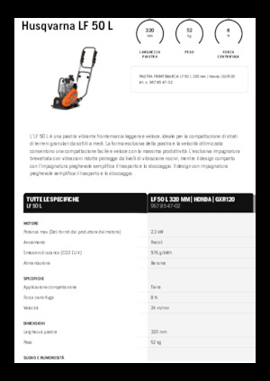 Planchas vibratorias de una dirección Husqvarna LF 50 L