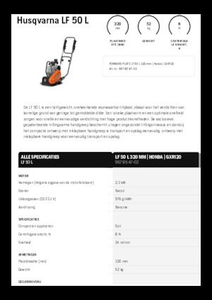 Planchas vibratorias de una dirección Husqvarna LF 50 L