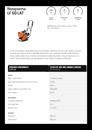 Planchas vibratorias de una dirección Husqvarna LF 60 LAT