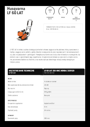 Planchas vibratorias de una dirección Husqvarna LF 60 LAT