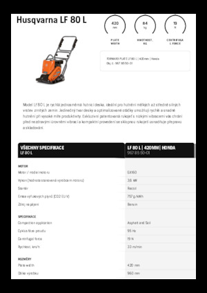 Planchas vibratorias de una dirección Husqvarna LF 80 L