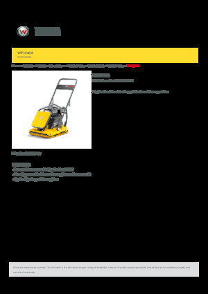 Planchas vibratorias de una dirección Wacker Neuson WP1540A