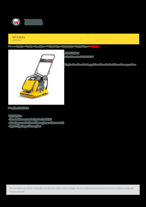 Planchas vibratorias de una dirección Wacker Neuson WP1540Aw