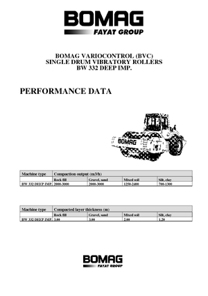Rodillos vibrantes autopropulsados Bomag BW 332 DEEP Impact