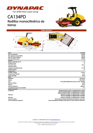 Rodillos vibrantes autopropulsados Dynapac CA 134 PD
