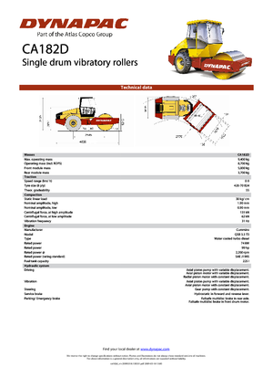 Rodillos vibrantes autopropulsados Dynapac CA 182 D
