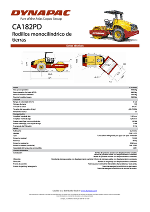 Rodillos vibrantes autopropulsados Dynapac CA 182 PD