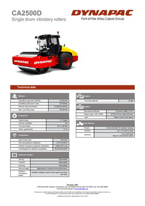 Rodillos vibrantes autopropulsados Dynapac CA 2500 D