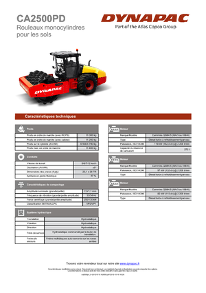 Rodillos vibrantes autopropulsados Dynapac CA 2500 PD 
