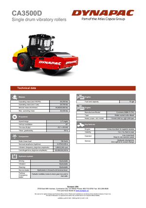 Rodillos vibrantes autopropulsados Dynapac CA 3500 D