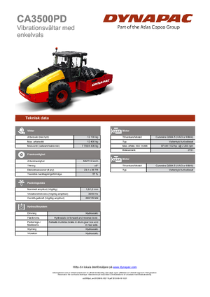 Rodillos vibrantes autopropulsados Dynapac CA 3500 PD