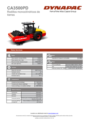 Rodillos vibrantes autopropulsados Dynapac CA 3500 PD