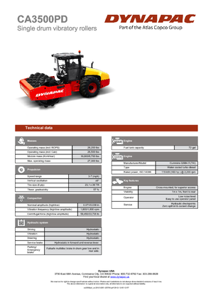 Rodillos vibrantes autopropulsados Dynapac CA 3500 PD