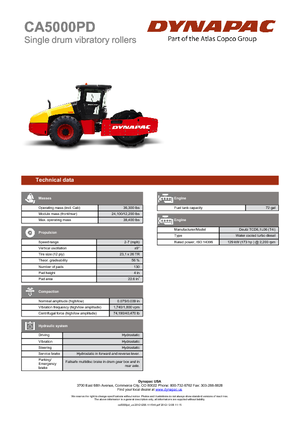 Rodillos vibrantes autopropulsados Dynapac CA 5000 PD 