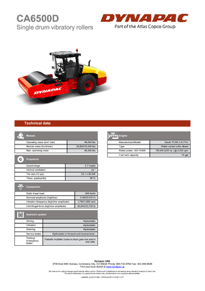 Rodillos vibrantes autopropulsados Dynapac CA 6500 D