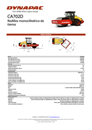 Rodillos vibrantes autopropulsados Dynapac CA 702 D