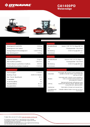 Rodillos vibrantes autopropulsados Dynapac CA1400PD