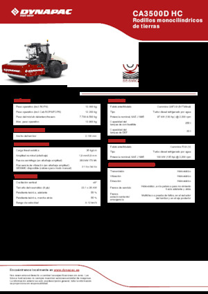 Rodillos vibrantes autopropulsados Dynapac CA3500D HC