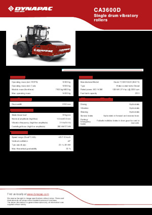 Rodillos vibrantes autopropulsados Dynapac CA3600D