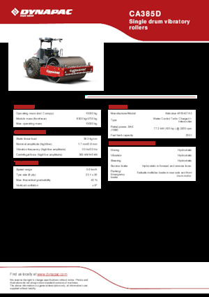 Rodillos vibrantes autopropulsados Dynapac CA385D
