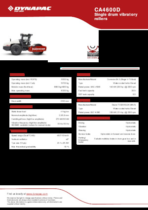 Rodillos vibrantes autopropulsados Dynapac CA4600D