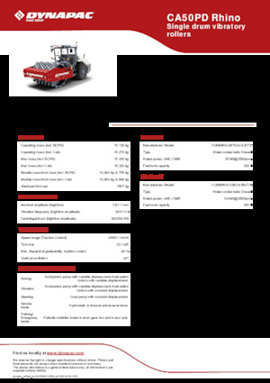 Rodillos vibrantes autopropulsados Dynapac CA50PD Rhino