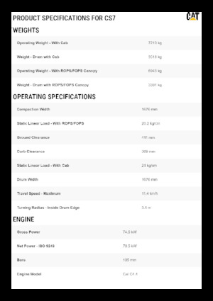 Rodillos vibrantes autopropulsados Caterpillar CS7