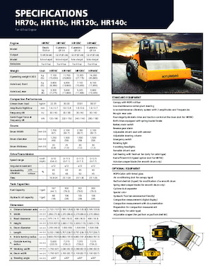 Rodillos vibrantes autopropulsados Hyundai HR70C