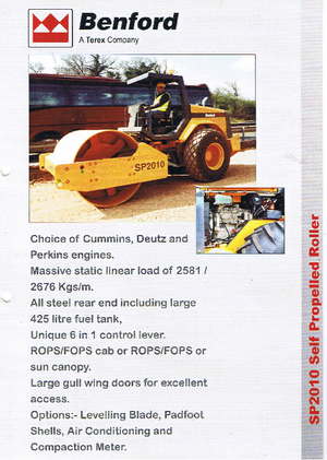 Rodillos vibrantes autopropulsados Benford SP 2010 D