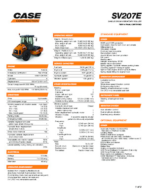 Rodillos vibrantes autopropulsados Case SV207E