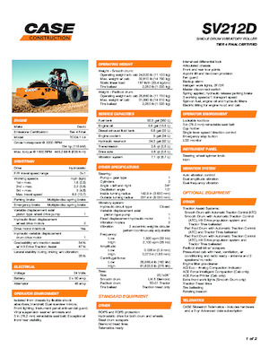 Rodillos vibrantes autopropulsados Case SV212D