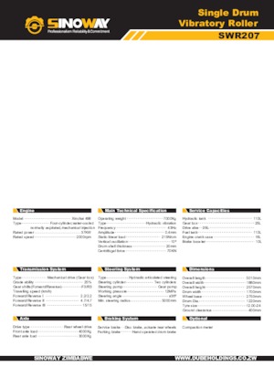 Rodillos vibrantes autopropulsados Sinoway SWR207 