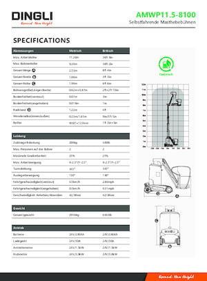 Plataformas verticales Dingli AMWP11.5-8100