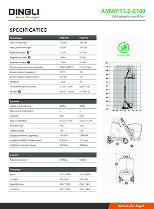 Plataformas verticales Dingli AMWP11.5-8100