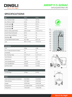 Plataformas verticales Dingli AMWP11.5-8200AC