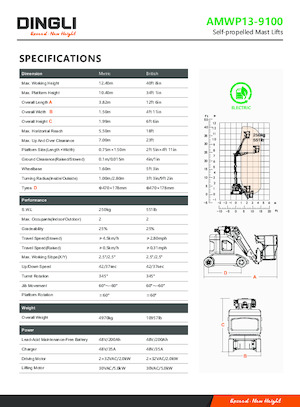 Plataformas verticales Dingli AMWP13-9100