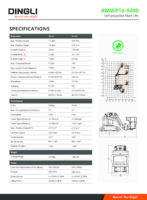 Plataformas verticales Dingli AMWP13-9200