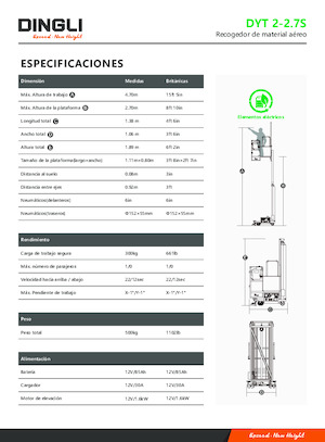 Plataformas verticales Dingli DYT2-2.7S