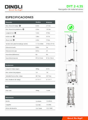 Plataformas verticales Dingli DYT2-4.5S