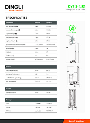 Plataformas verticales Dingli DYT2-4.5S