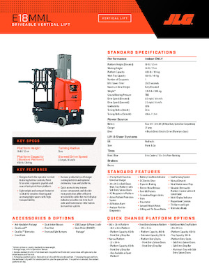 Plataformas verticales JLG E18MML