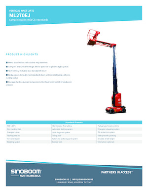 Plataformas verticales Sinoboom ML270EJ